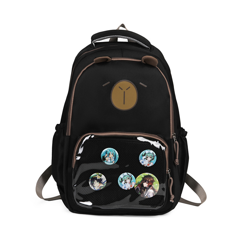 2025 New large-capacity multi-compartment schoolbag with a college style, Korean-style pain bag, high appearance level, simple and casual backpack Item Picture