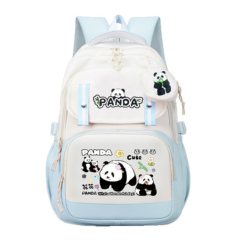 New Panda Hua Hua backpack for primary and high school students is cute, has a large capacity and a high level of appearance. Wholesale of backpacks Item Picture