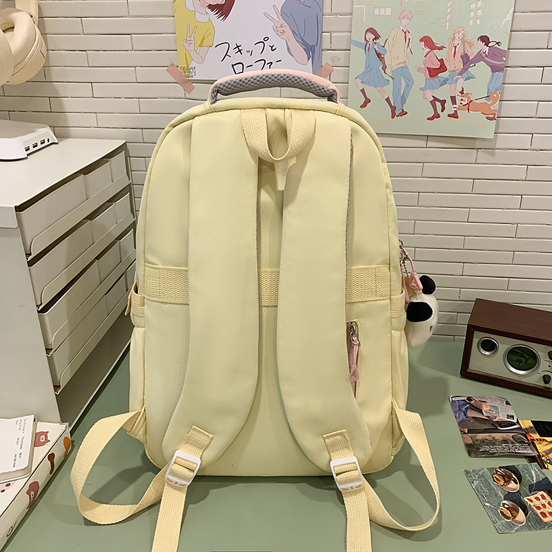 New high-appearation-level college style schoolbag for junior and senior high school students, casual, simple, lightweight and versatile, large-capacity commuting backpack Specification drawing