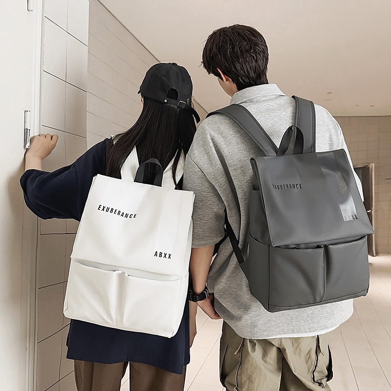 The new laid-back style waterproof versatile backpack is lightweight, simple, and has a large capacity. It is a casual, sporty, and commuting computer bag full figure