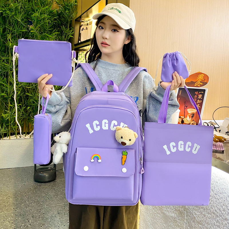 Cross-border bags' new cute girls' backpack, large capacity, high appearance level, versatile schoolbag, backpack for girls, middle and primary school students details Picture