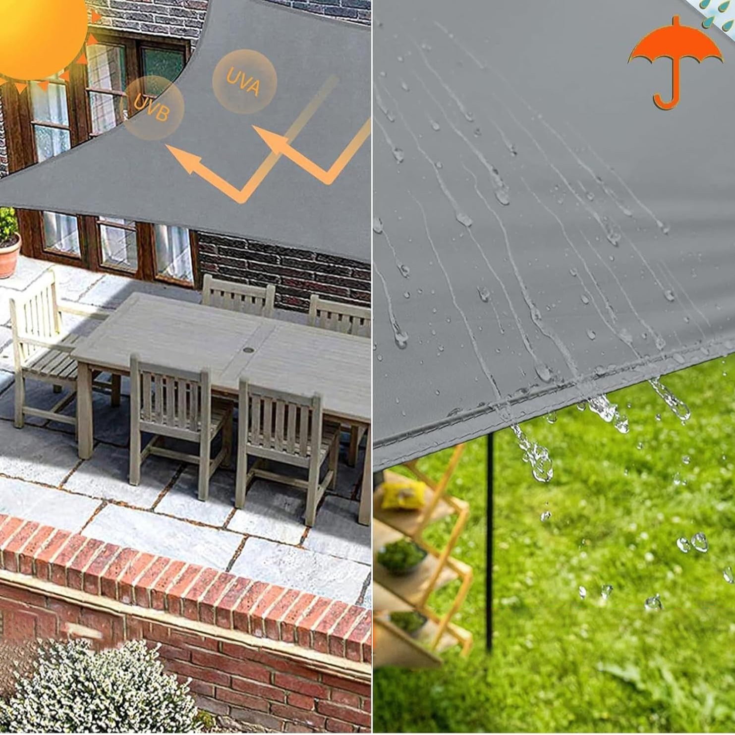 Cross-border 3* 3-meter household perimeter fence, privacy fabric, sun protection and heat insulation, courtyard canopy covering fabric, right-angle sunshade sail details Picture