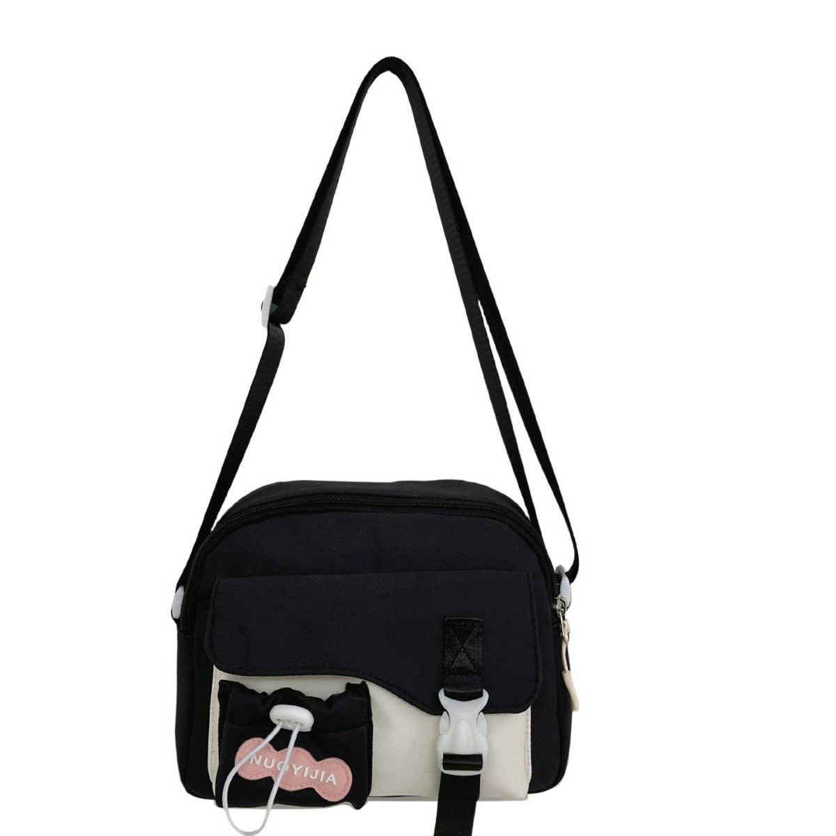 Japanese-style sweet and simple color-matching backpack, forest-style high-appearance-level versatile crossbody bag, casual, lightweight and waterproof single-shoulder bag Item Picture