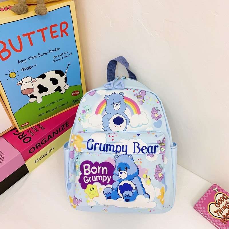 New winter children's schoolbags, cute and stylish cartoon little bear backpacks for kindergarten girls, casual snack backs Specification drawing