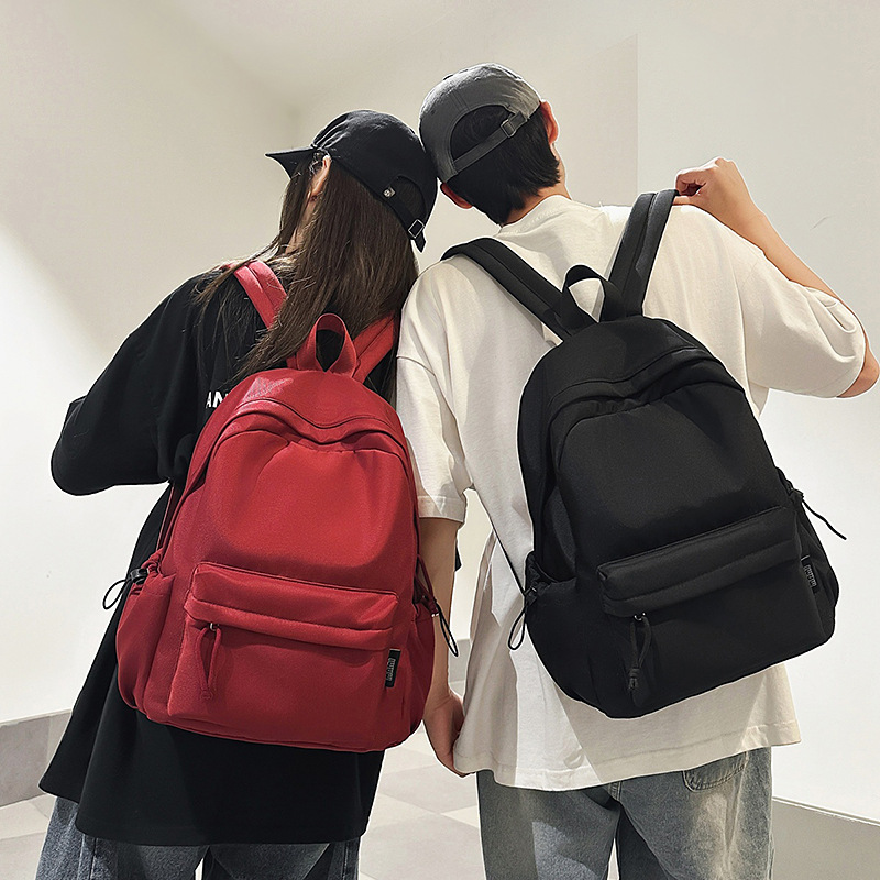 A new high-look, solid-color, simple backpack from the Korean version of Instagram. It's a casual, lightweight, versatile and large-capacity backpack for couples full figure