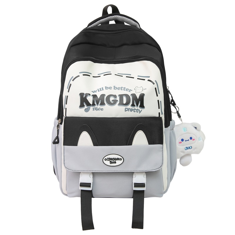 A new high-appearance-level Japanese ins school style fresh and sweet backpack with color contrast and splicing, lightweight and large-capacity backpack Item Picture