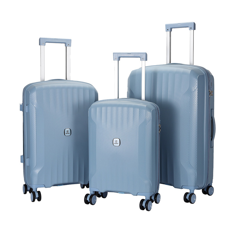 Factory-customized wholesale PP trolley cases, cross-border foreign trade PP hard shell suitcases, zipper style travel cases, three-piece sets Item Picture