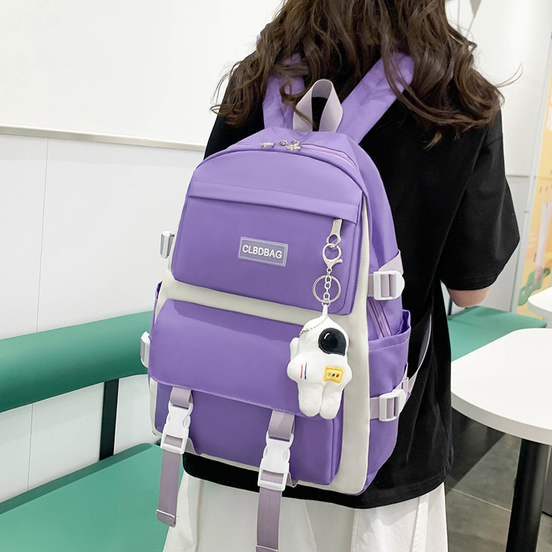 Wholesale of new three-piece schoolbags for middle school students, fashionable single-shoulder hand-carry tutorial bags and casual backpacks details Picture