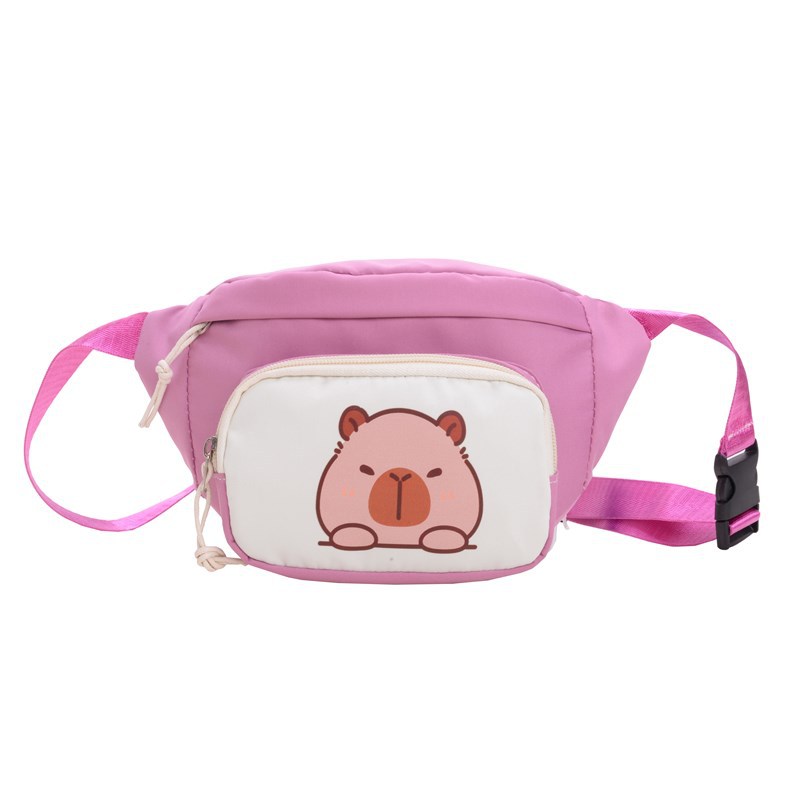 Korean version boys' and girls' chest bags, cute cartoon cartoon Capibara crossbody bags, 2025 new style children's bags wholesale Item Picture