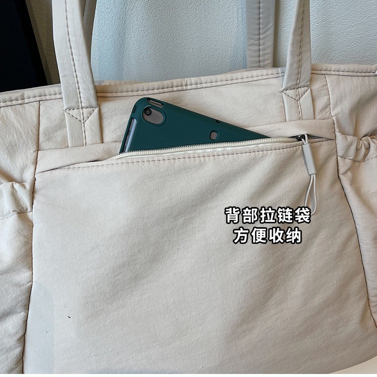 New high-appeartion-level solid color tote bag, women's casual, simple, light and commuting large capacity crossbody bag Specification drawing