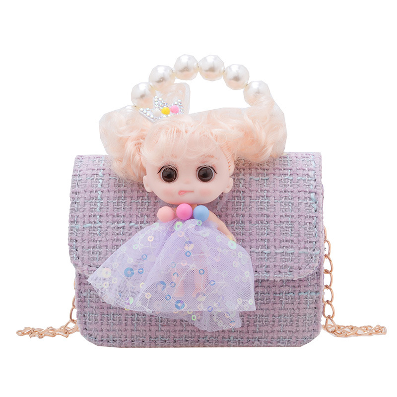 New children's bags, high-end doll princess-style girl handbags, trendy and fashionable girl coin purses, crossbody bags Item Picture