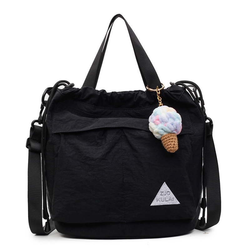 A new large-capacity drawstring bucket bag, a Korean-style solid color casual multi-purpose handbag, a simple and versatile crossbody bag for women Item Picture