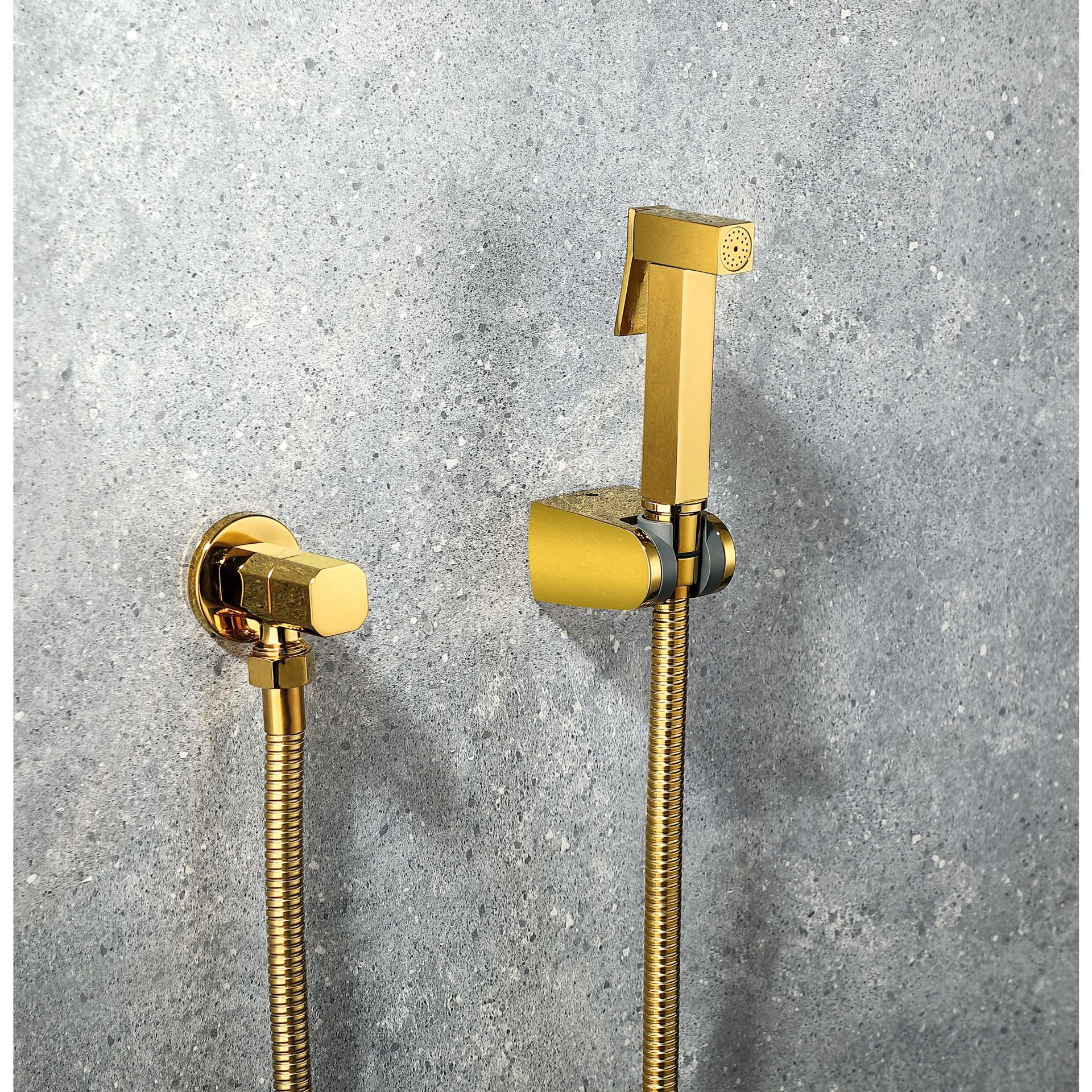 All-copper titanium gold gold spray gun, women's washbasin, toilet set, companion pressurized nozzle, Angle valve, spray gun three-piece set full figure
