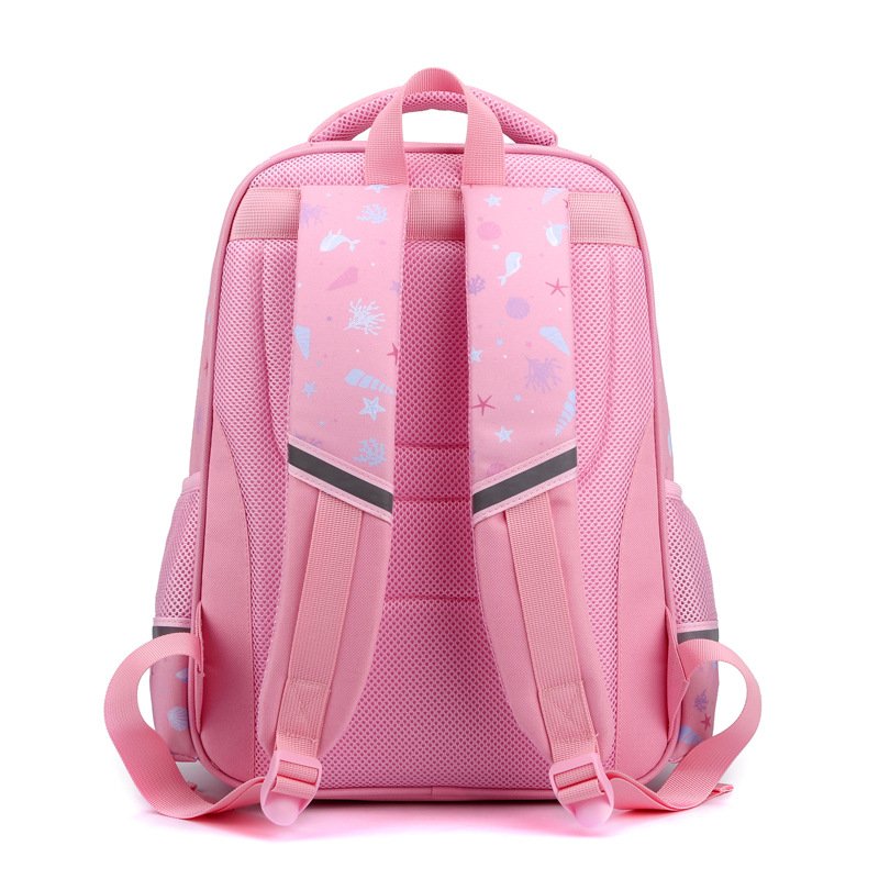 Trendy children's princess schoolbag, cute sand dolphin backpack for kindergarten, for girls in grades one, two and three of primary school Specification drawing