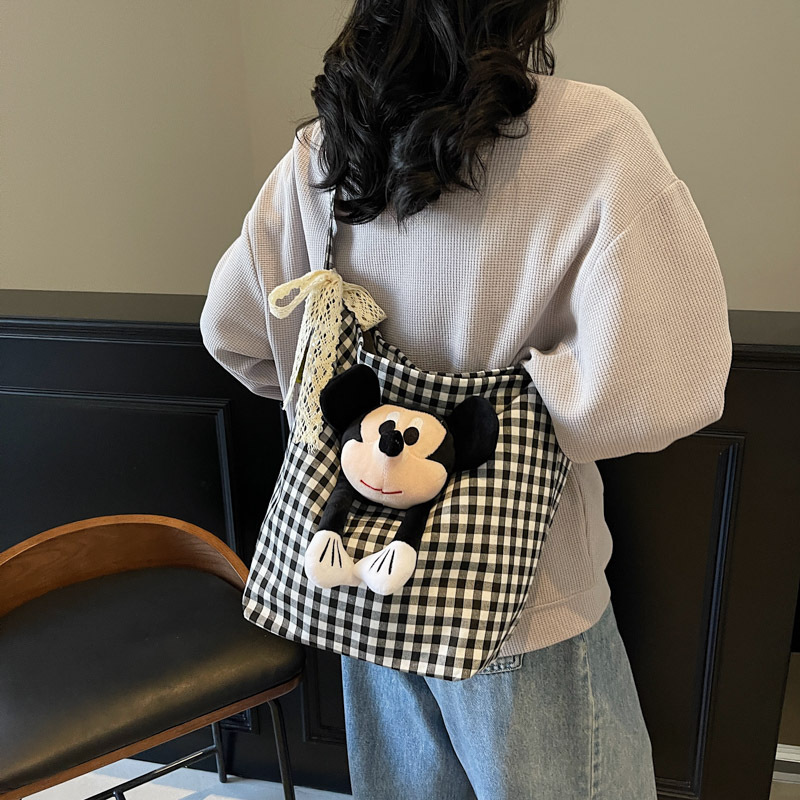 New large-capacity tote bag for women, new Japanese cartoon canvas bag, versatile single-shoulder large bag, handbag, mommy bag details Picture