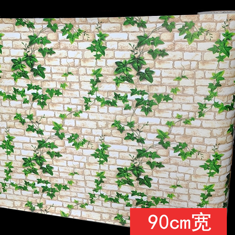 90-wide self-adhesive wallpaper with brick pattern horizontal wall panels for restaurants and barbecue restaurants, retro style self-adhesive wallpaper factory direct sales details Picture