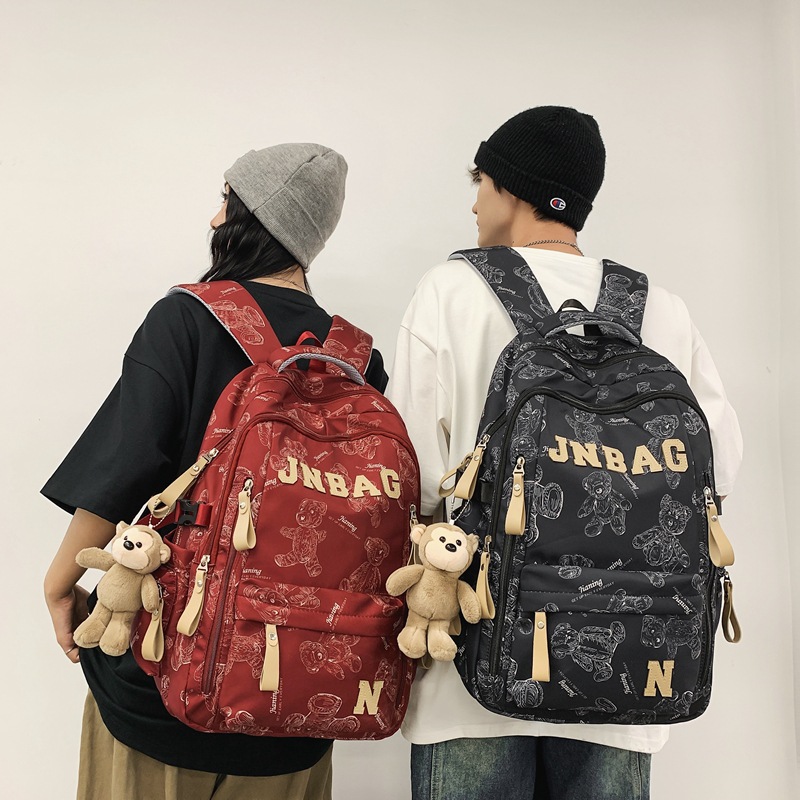 Japanese-style InS-style bear schoolbag, large-capacity backpack for female junior and senior high school students, cool and lightweight backpack for college students full figure