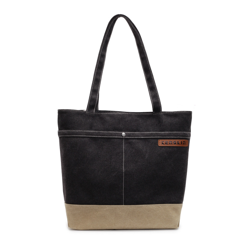 Spring new single-shoulder bag for women, large-capacity simple tote bag for work and commuting, color-blocking versatile handbag Item Picture