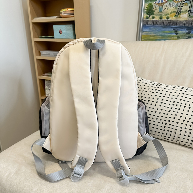 Spring new schoolbag for girls, large-capacity Korean version ins, high appearance level, color-blocking multi-layer backpack for junior high school students Specification drawing
