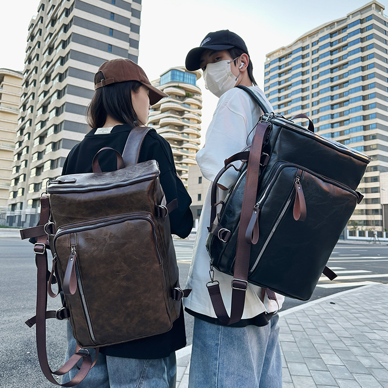 New Korean-style retro and simple college student computer bag, couple's lightweight and multi-purpose travel backpack with large capacity full figure