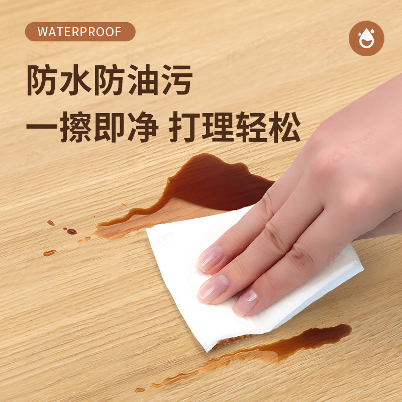 Retro wood grain aluminum foil stickers, self-adhesive wallpaper, waterproof and moisture-proof, wardrobe, table, wooden door stickers, furniture color change and renovation stickers details Picture