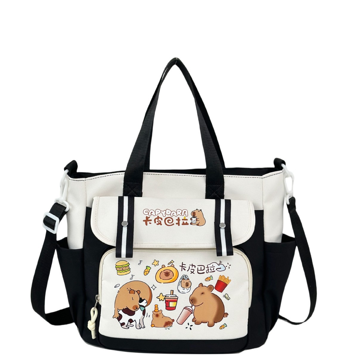 2025 New large-capacity cartoon multi-compartment layer, horizontal appearance, Korean-style commuting, simple after-school bag, lightweight backpack Item Picture