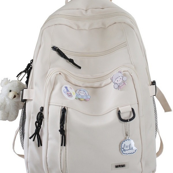 New Korean-style ins large-capacity backpacks for junior and senior high school students and Japanese-style workwear couple backpacks for college students Item Picture