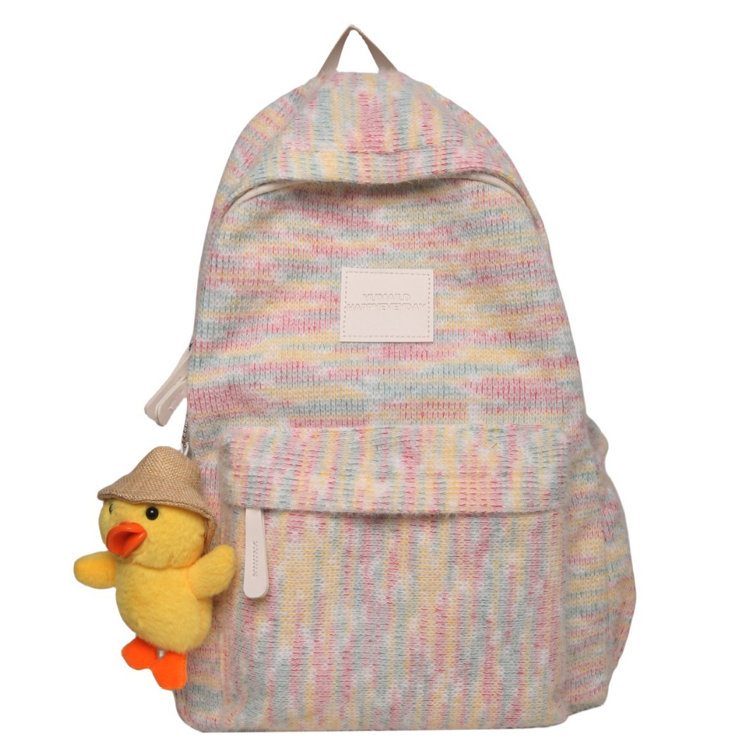 High appearance level, niche design sense, soft and sticky schoolbag, ins Japanese style, fresh and cute, high school student and lady versatile backpack Item Picture