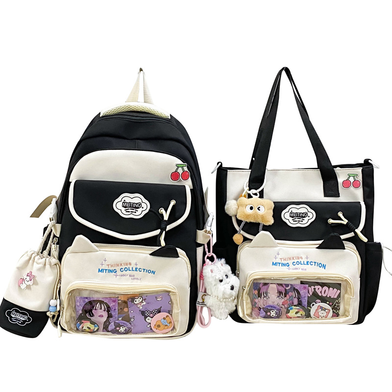 The new dopamine Korean-style fresh and cute schoolbag is versatile, sweet and adorable. It's a casual commuting and after-school bag Item Picture