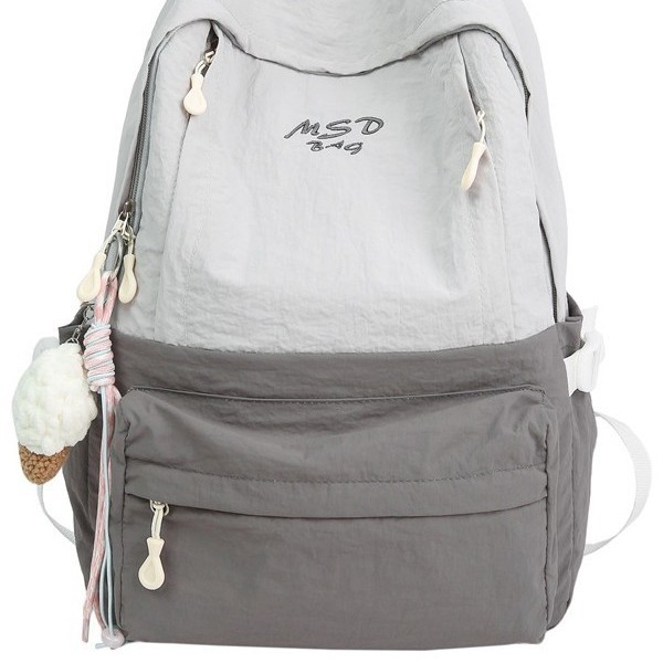A new high-appearance-level forest-themed ins fresh and simple color-blocking backpack with a large capacity for women's lightweight travel Item Picture