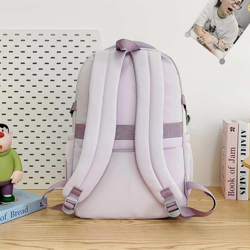 New college style large-capacity schoolbag, Korean style Instagram versatile high appearance level backpack, casual commuting color-blocking backpack Specification drawing