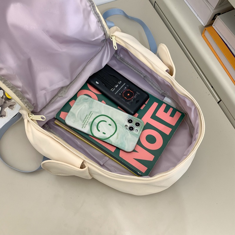Sweet-style small schoolbag, Japanese-style primary school students' fashionable and trendy simple backpack, forest-style soft girl cute solid color backpack Application Scenario