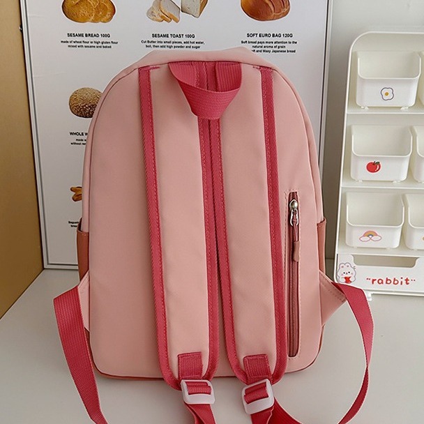 A new Japanese-style Instagram mini backpack for children's study Tours, featuring a cute color contrast and a sweet and soft girl's travel and shopping experience Specification drawing