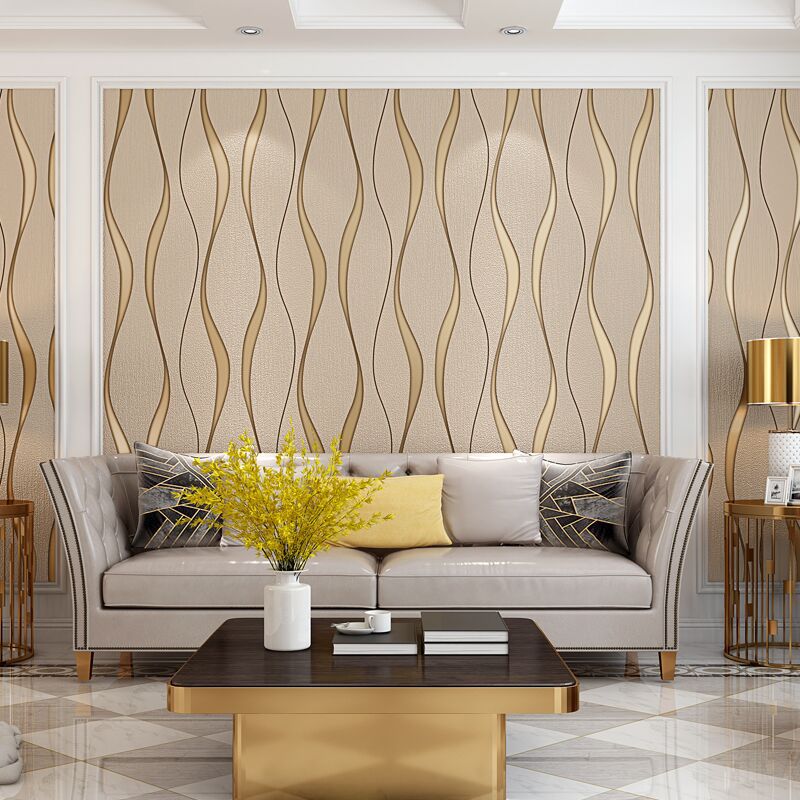 Water ripple grey deerskin velvet wallpaper is a modern and simple living room, bedroom and TV background wall wallpaper Application Scenario