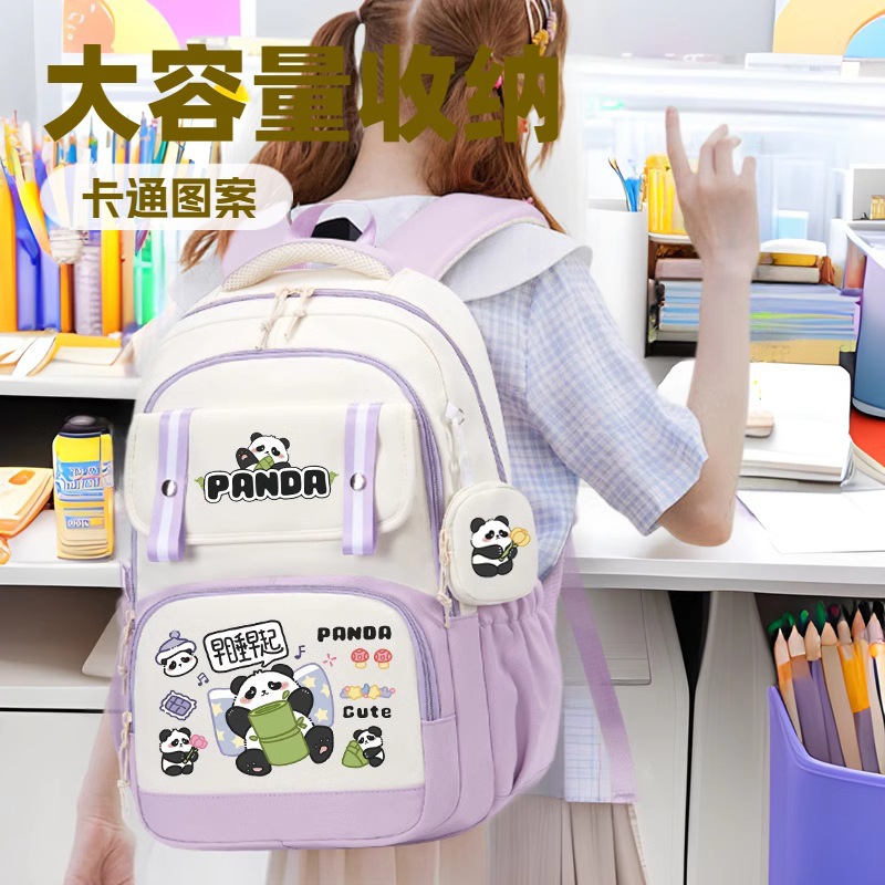 Kapibabara Ins-style schoolbag for primary and secondary school students in grades 3 to 6, large-capacity, versatile and dirt-resistant double-shoulder printed backpack full figure