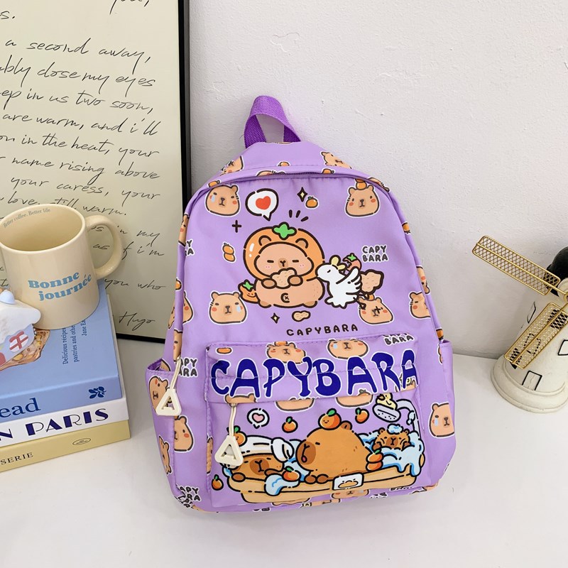 Capibala Cute Printed Children's Schoolbag 2025 New large-capacity lightweight backpack for Primary School students to protect the spine Specification drawing