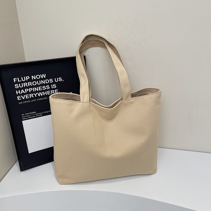 Spring 2025 new ins laid-back style large-capacity canvas bag, versatile single-shoulder student artistic cartoon tote bag Specification drawing