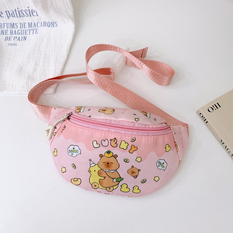 2025 Summer New cartoon cute children's bags, boys' and girls' accessories, small chest bags, casual travel princess waist bags Specification drawing
