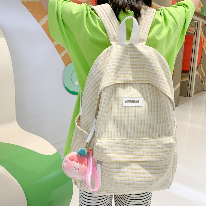 Japanese-style artistic checkered schoolbag for girls, Korean version of Harajuku style, campus backpack for junior and senior high school students, fresh for college students' shoulders Specification drawing