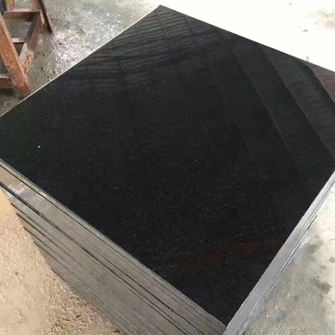 Chinese black stone natural surface, Mongolian black stone water flow slab, granite courtyard floor slab, black tombstone Application Scenario