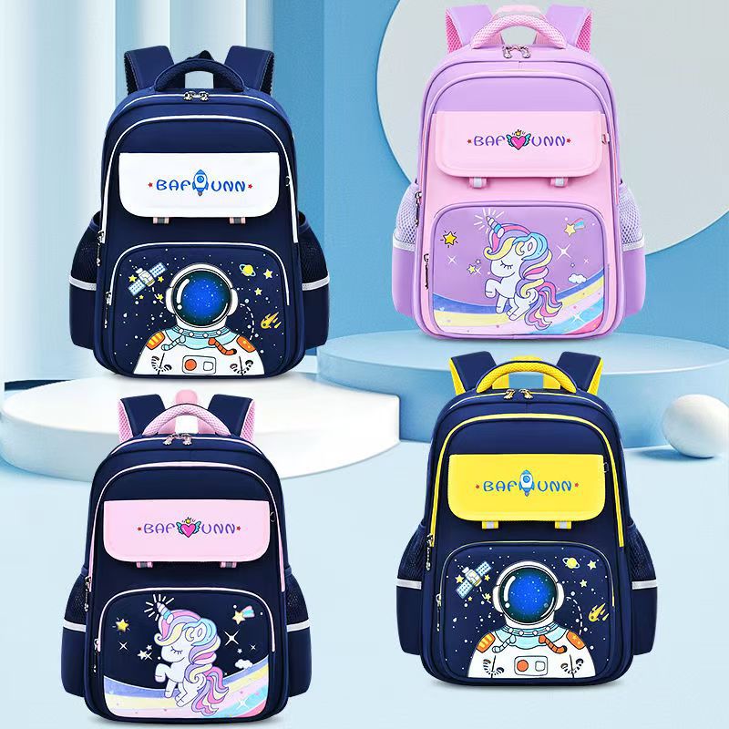 Astronaut aviation backpack for boys and girls in primary school, spine support, load reduction, lightweight, wear-resistant, large-capacity children's backpack details Picture