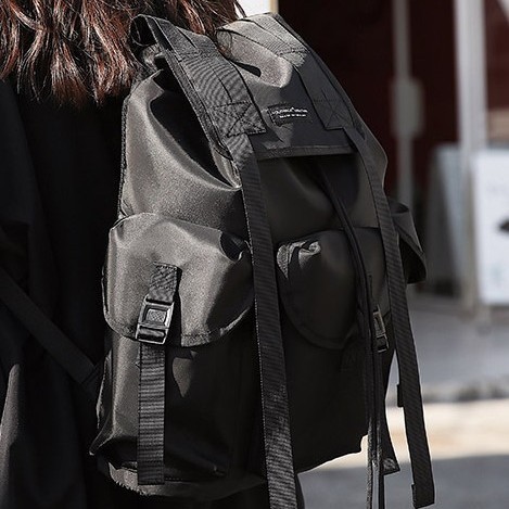New Japanese streetwear brand backpacks: men's large-capacity schoolbags, women's student backpacks, computer bags, drawstring travel bags Specification drawing