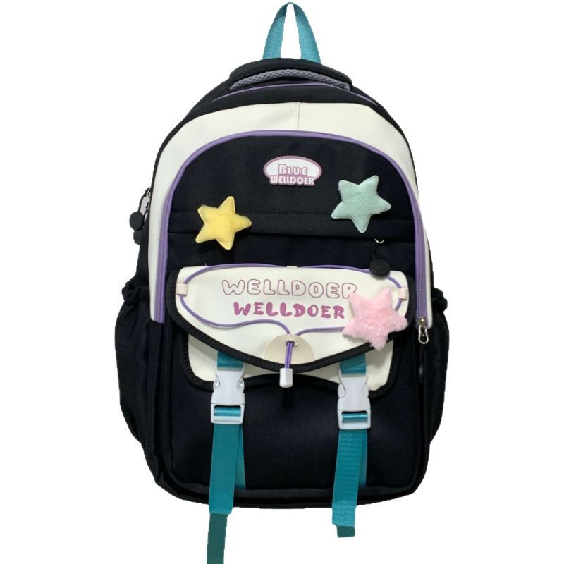 Dopamine schoolbag for junior high school girls, large-capacity multi-compartment bag for girls going to school, sweet and refreshing backpack for young girls Item Picture