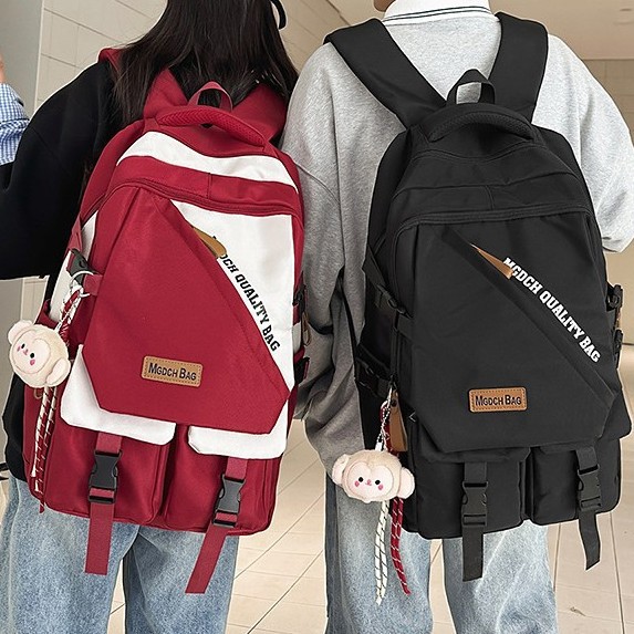 A new high-appearance-level, trendy and cool backpack with contrasting colors from the Korean version of Instagram, a couple's lightweight travel backpack with large capacity full figure
