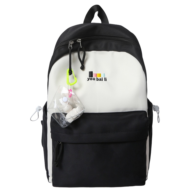 A new Japanese-style Instagram backpack with a high level of appearance, fresh and sweet. It is a large-capacity backpack with color blocking and splicing for junior and senior high school students Item Picture