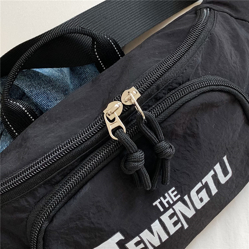 For men, 2025 trendy sporty and simple single-shoulder bag, casual Japanese waist bag, fashionable street crossbody small backpack. For women Specification drawing