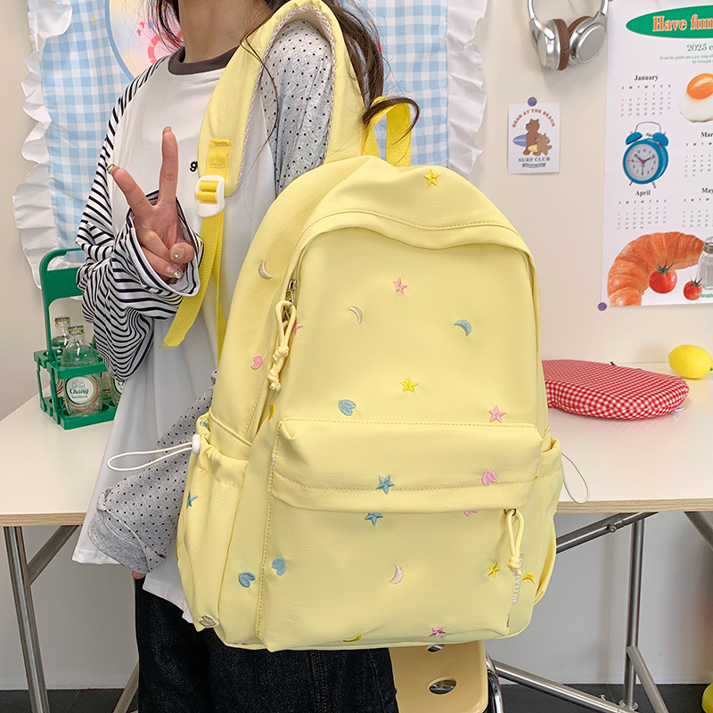 2025 New gentle floral print lightweight college student backpack, forest-style artistic backpack, casual commuting and shopping backpack details Picture