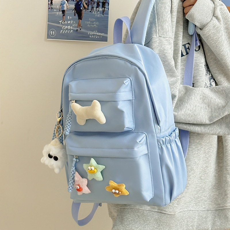 Schoolbag, high school girl's appearance level, ins style sweet girl's treasure backpack, forest-style fresh and light travel backpack details Picture