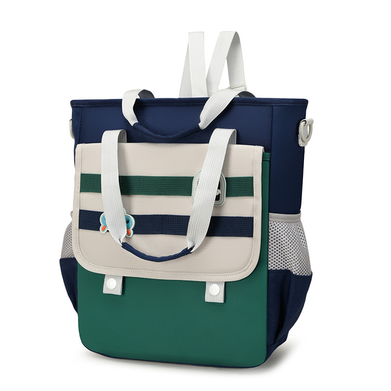 Children's tutorial bags, primary school students' hand-held book bags, large-capacity and durable, winter and summer vacation homework schoolbags, crossbody art bags details Picture