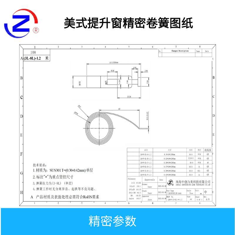 American-style lifting window spring spring, upper and lower folding window constant force spring, double-layer constant force spring curtain collector details Picture